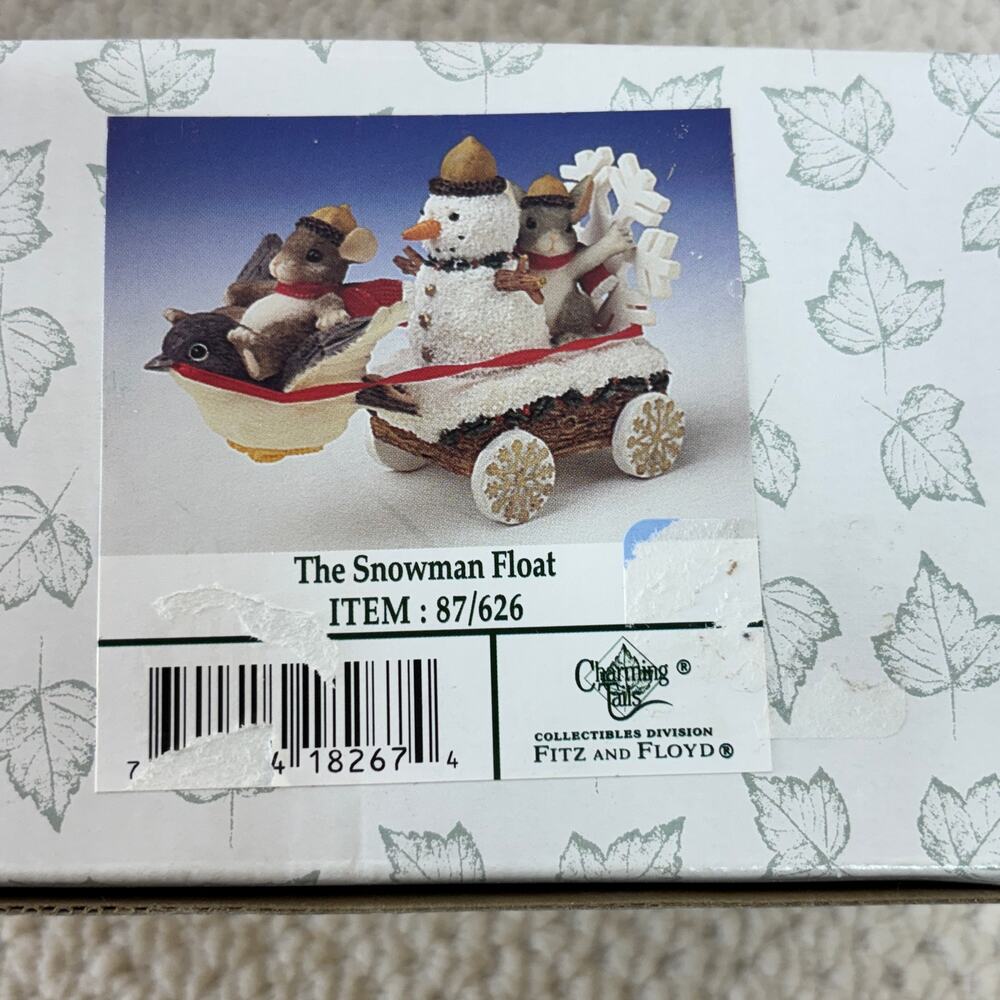 The Snowman Float Figurine Charming Tails Fitz & Floyd New in Box Christmas